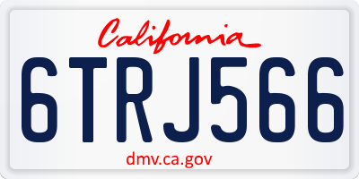CA license plate 6TRJ566