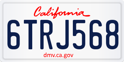 CA license plate 6TRJ568