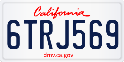 CA license plate 6TRJ569