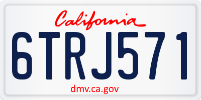 CA license plate 6TRJ571