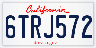 CA license plate 6TRJ572