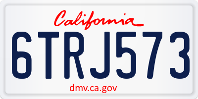CA license plate 6TRJ573