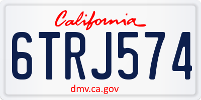 CA license plate 6TRJ574