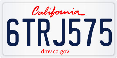 CA license plate 6TRJ575