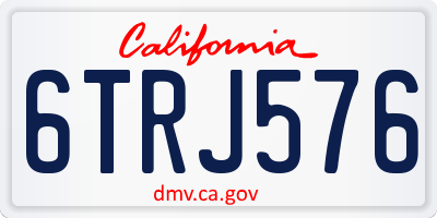 CA license plate 6TRJ576