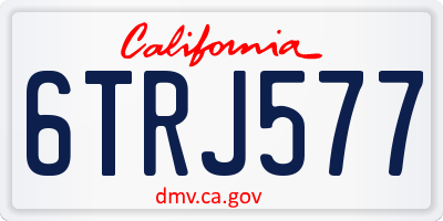 CA license plate 6TRJ577