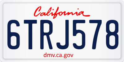CA license plate 6TRJ578