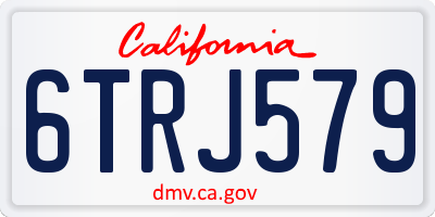 CA license plate 6TRJ579