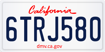 CA license plate 6TRJ580