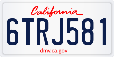 CA license plate 6TRJ581