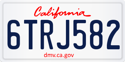 CA license plate 6TRJ582