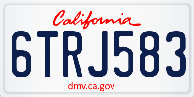 CA license plate 6TRJ583