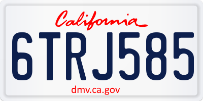 CA license plate 6TRJ585
