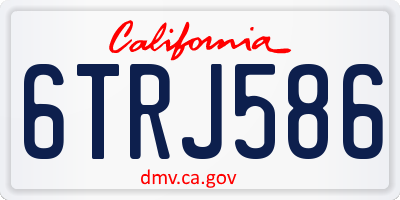 CA license plate 6TRJ586
