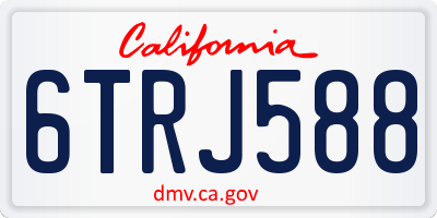 CA license plate 6TRJ588