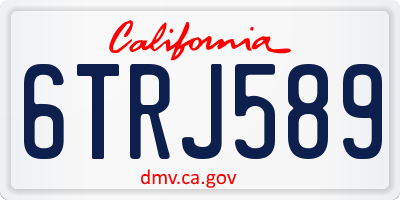 CA license plate 6TRJ589