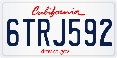 CA license plate 6TRJ592