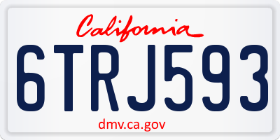 CA license plate 6TRJ593