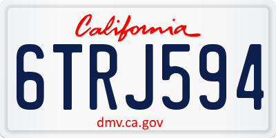 CA license plate 6TRJ594