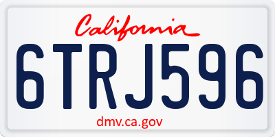 CA license plate 6TRJ596