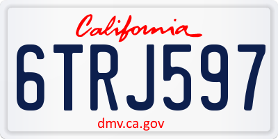 CA license plate 6TRJ597