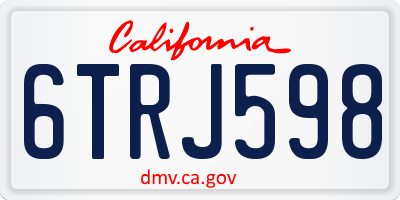 CA license plate 6TRJ598