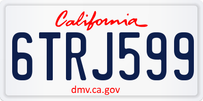 CA license plate 6TRJ599