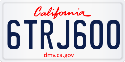 CA license plate 6TRJ600