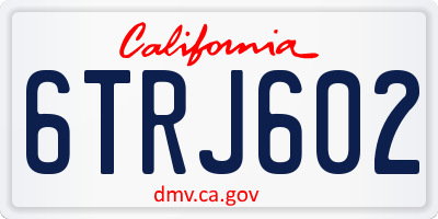 CA license plate 6TRJ602