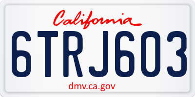 CA license plate 6TRJ603