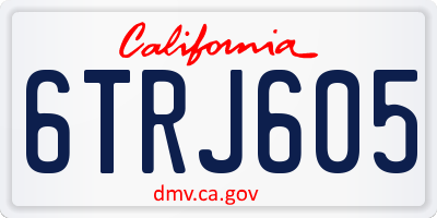 CA license plate 6TRJ605