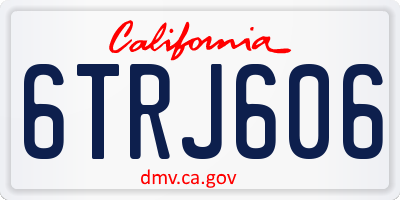 CA license plate 6TRJ606