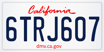 CA license plate 6TRJ607