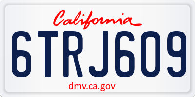 CA license plate 6TRJ609