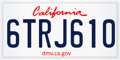 CA license plate 6TRJ610