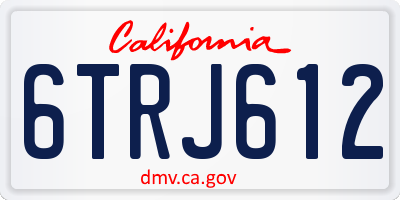 CA license plate 6TRJ612