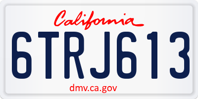 CA license plate 6TRJ613