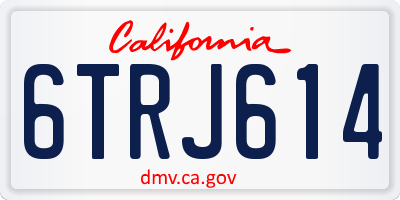 CA license plate 6TRJ614