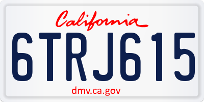 CA license plate 6TRJ615