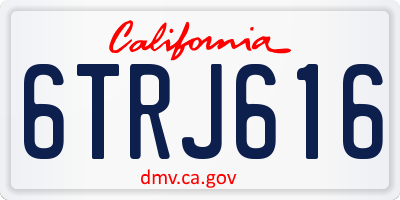 CA license plate 6TRJ616