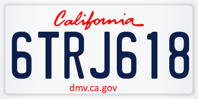 CA license plate 6TRJ618