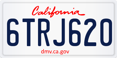 CA license plate 6TRJ620