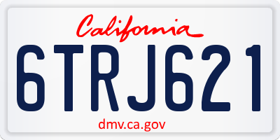 CA license plate 6TRJ621