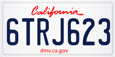 CA license plate 6TRJ623