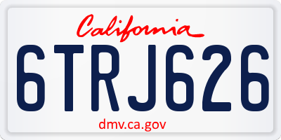 CA license plate 6TRJ626