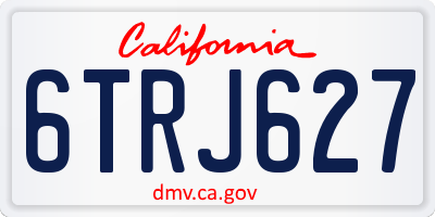 CA license plate 6TRJ627