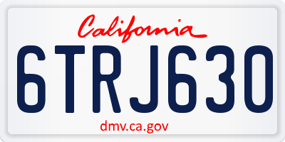 CA license plate 6TRJ630