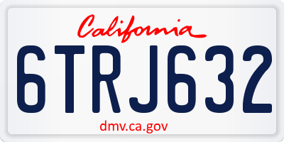 CA license plate 6TRJ632