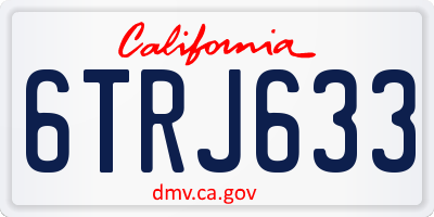 CA license plate 6TRJ633