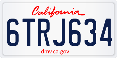 CA license plate 6TRJ634